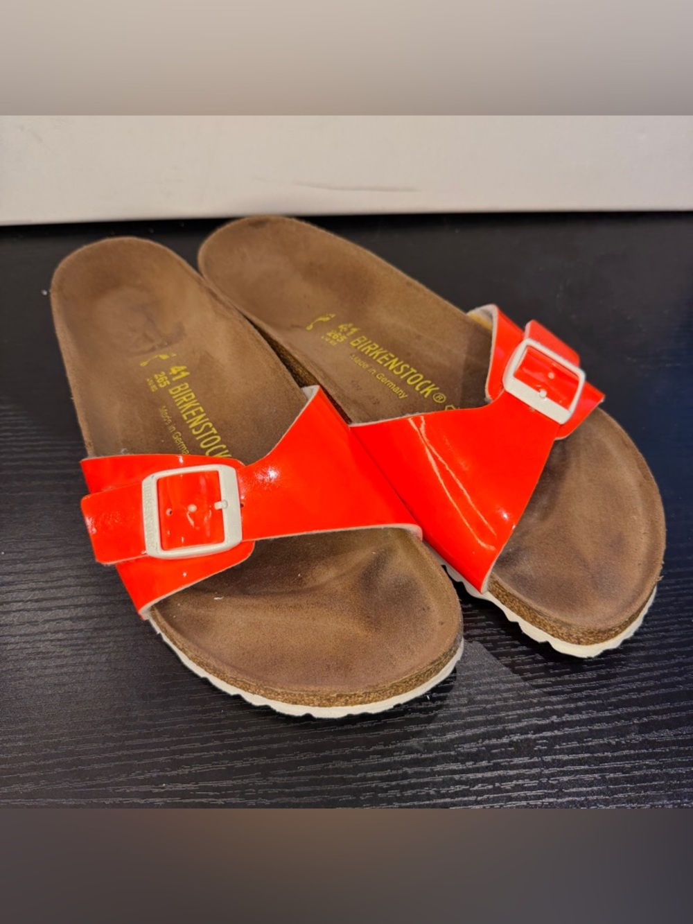 Birkenstock MADRID Sandal eu 41 US 10 Patent Neon Orange